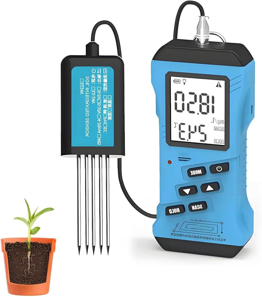 Bodemtester - Vruchtbaarheidstest - Plantenverzorging - 7-in-1 Analyse - Digitaal - Zwart
