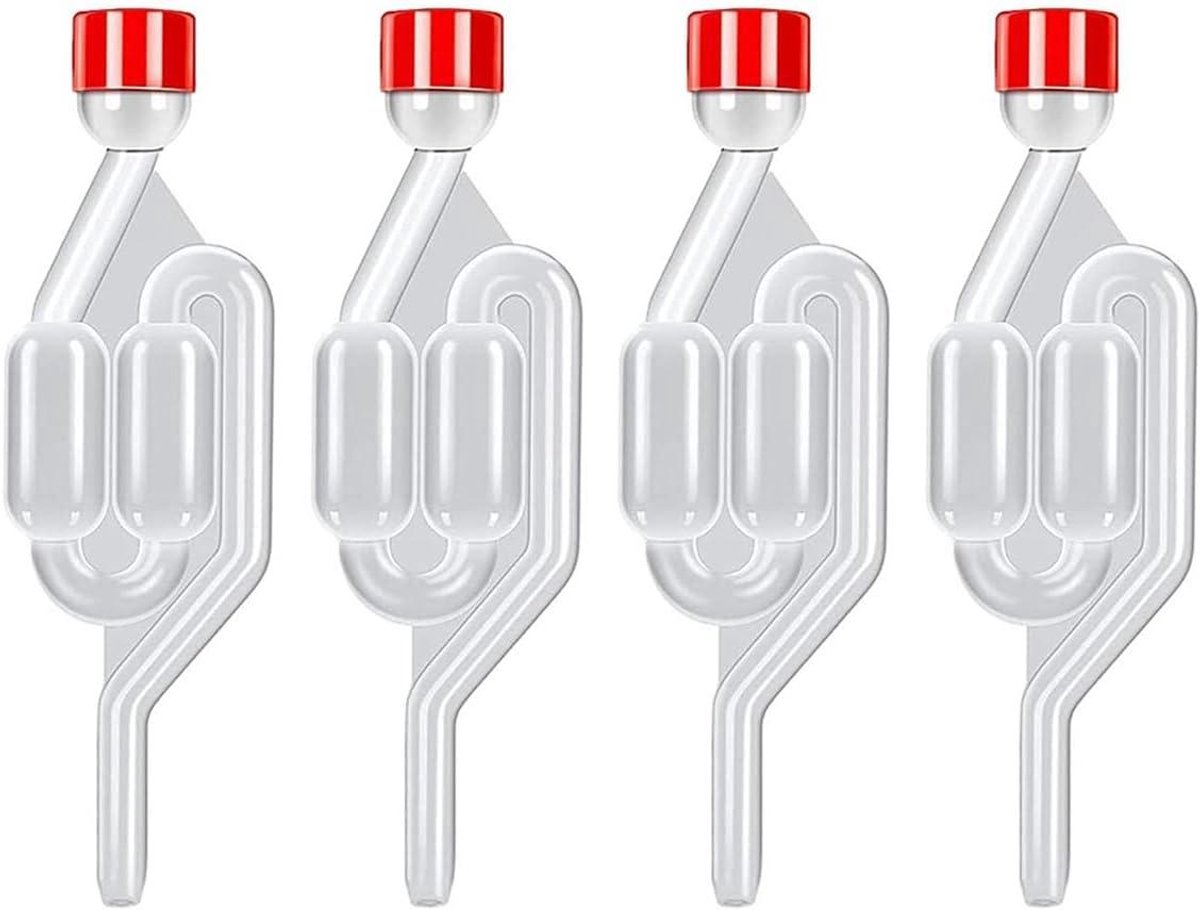 Fermentatie Klep - Luchtsluis Ventiel - Bier Maken - Voedselveilig Plastic - 4 Stuks - Tra