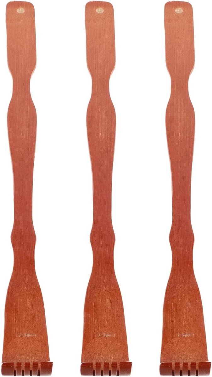 Rug Krabber Set - Zelfmassage Hulpmiddel - Jeuk Verlichten - Lange Bamboe Steel - 3 Stuks - Beige