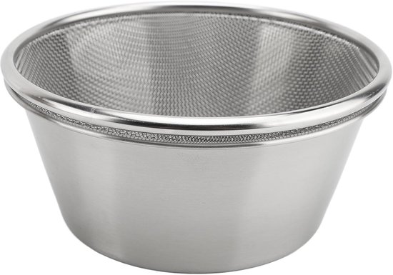 304 Stainless Steel Colander Mixing Bowl Set | 16cm Portable Kitchen Strainer for Washing Rice/Fruits/Veggies | Compact & Stackable | Tarnish - Proof, 2 in 1 — afbeelding 5