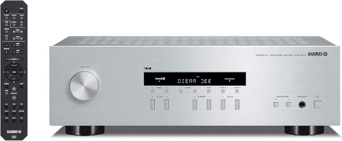 Stereo Receiver - Hifi Versterker - Muziek Streamen - Dubbele Luidspreker Uitgang - 125 Watt - Zilver