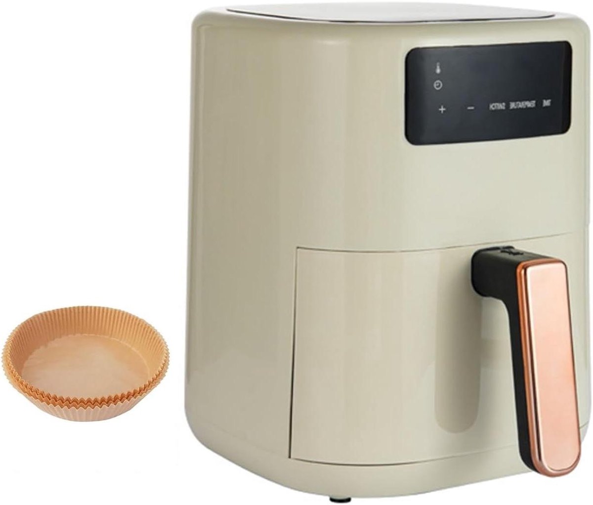Multifunctionele luchtfriteuse Huishoudelijke luchtfriteuse, 8 liter grote capaciteit, multifunctionele elektrische friteuse, witte olievrije volautomatische friet (Kleur: Blan