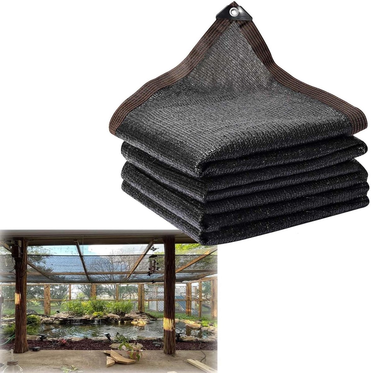 Schaduwdoek Zwaar - Zonnedoek Tuin - Terras Afkoelen - 70% UV Bescherming - 5x8 Meter - Zwart