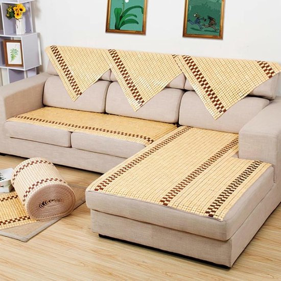 Bamboe Koelmatras - Zomer Slaapmat - Koel Slapen - Ademend Natuurlijk Materiaal - Opvouwbaar - Natuurlijk — afbeelding 5