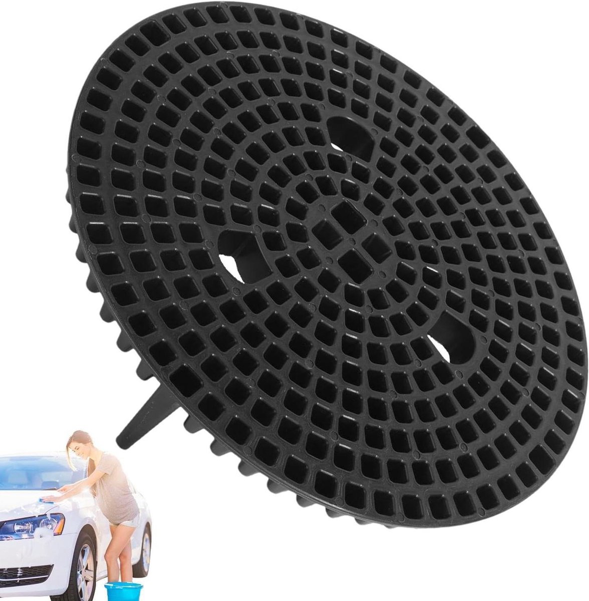 Autowasemmer Vuilvanger - Grit Trap - Krasvrij Wassen - Efficiënte Vuilafscheiding - 26x6 cm - Zwart