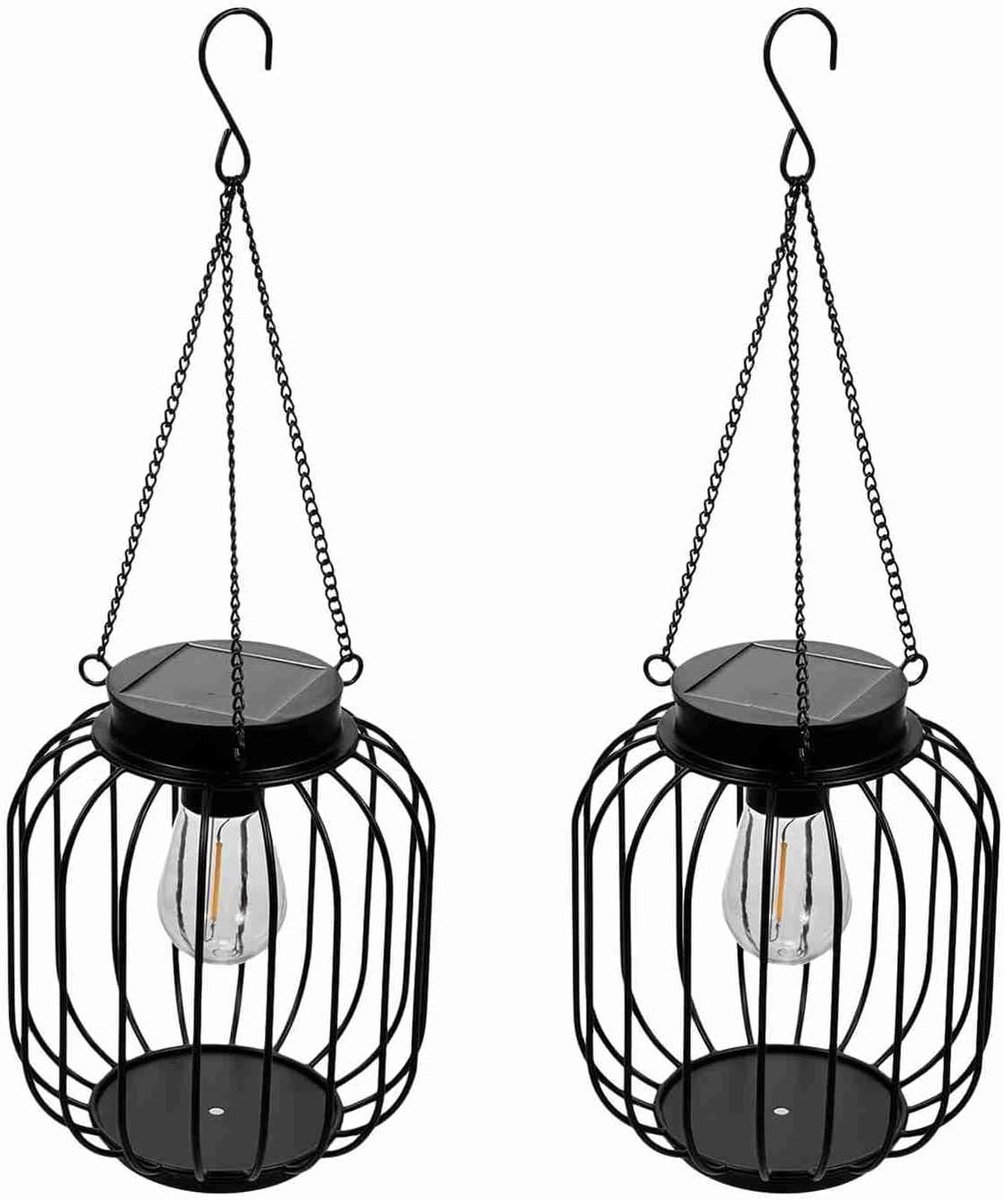 Zonne Lantaarns - Buitenlampen - Tuin Decoratie - Automatisch Aan Uit - 2 Stuks - Metaal
