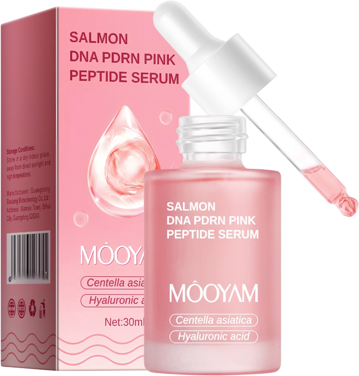 Pink Peptide Serum - Pdrn Pink Peptide Serum - 30ML - Peptide Serum - Salmon Peptide Serum - Hydraterend PDRN Serum met Peptide Complex