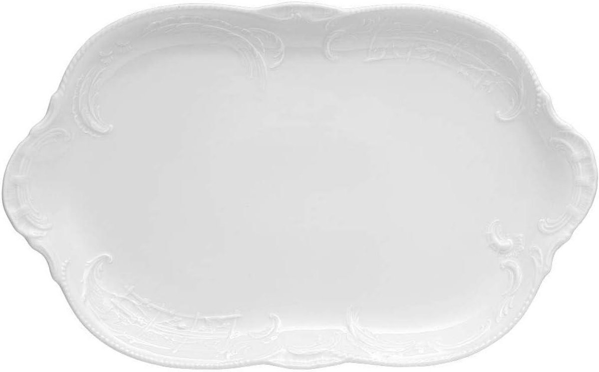 Wit Serveerschaal - Ovaal Bord - Eten Presenteren - Vaatwasserbestendig - 38 cm - Wit