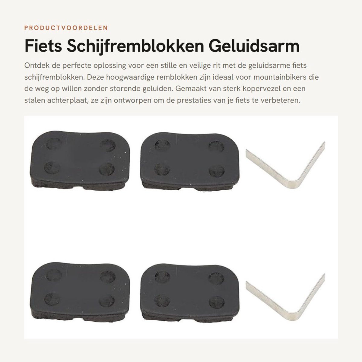 Dailygoods- Schijfremblokken Geluidsarm - Fietsremmen - Mountainbike Remblokken - Kopervezel - Slijtvast - Waterdicht