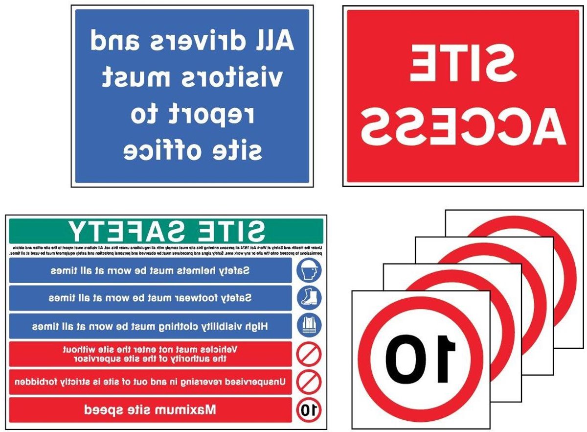 Veiligheidsborden Set - Bouwborden PVC - Werkplek Veiligheid - Conform ISO 7010 - Diverse Maten - Geel Zwart