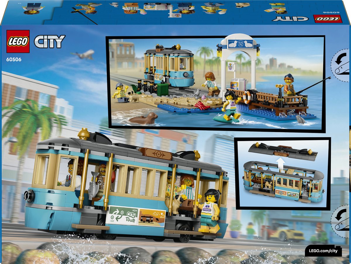 LEGO City Klassieke Strandtram Tram Speelgoed voor Kinderen Vanaf 7 Jaar - 60506 — afbeelding 13