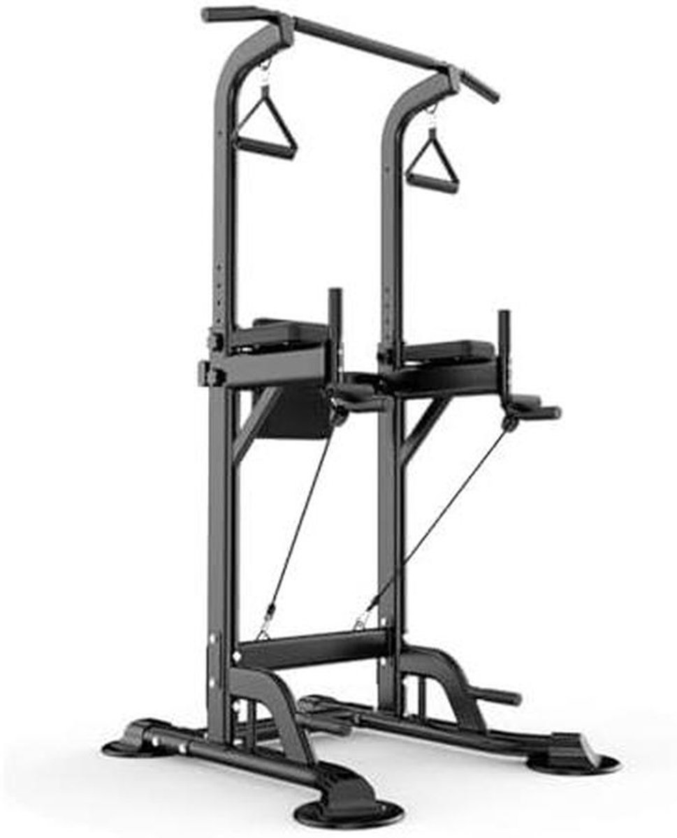 Krachttraining Station - Home Gym - Full Body Workout - Verstelbare Hoogte - 300 kg Capaciteit - Zwart