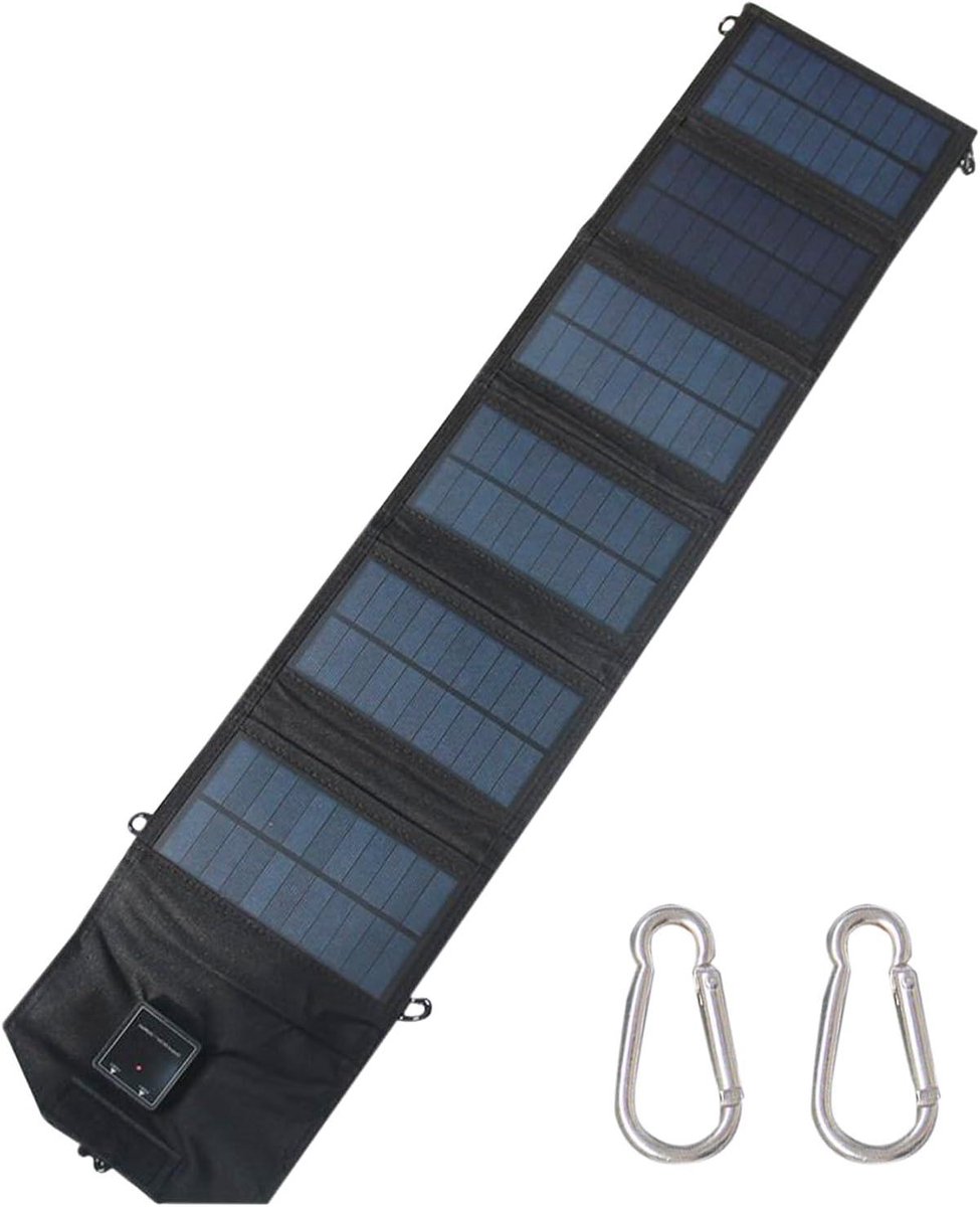 Zonne Charger - Draagbare Energie - Outdoor Activiteiten - Zes Paneel Ontwerp - 120W Vermogen - Zwart