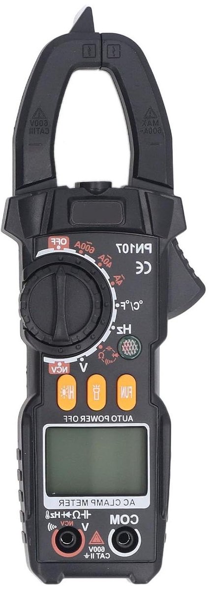 Digitale Stroomtang - Meetinstrument - Elektrische Controles - Contactloze Meting - 600A 600V - Zwart