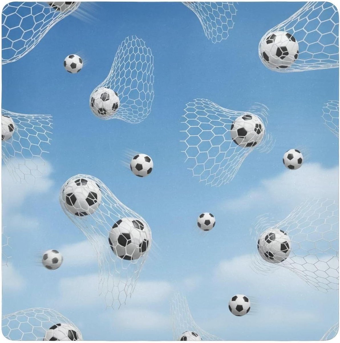 ODAWA Voetbal Blauwe Hemel Zelfklevende Doek Opvouwbare Beschermende Wrap, Gemakkelijk Opslag Magische Doek voor Camera 17.7x17.7 inch