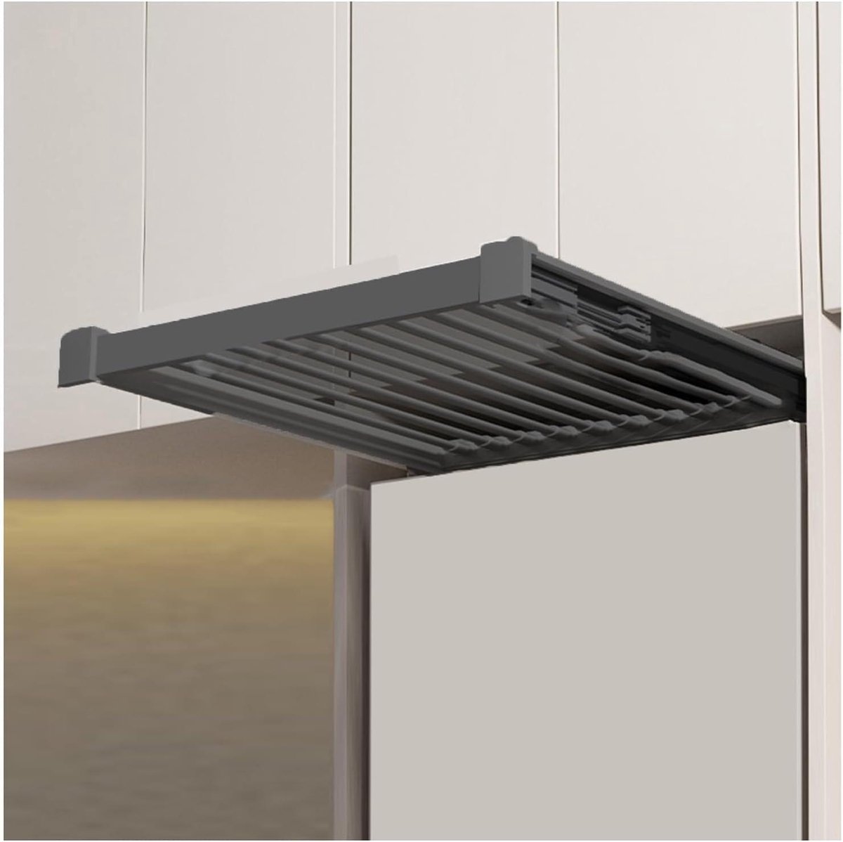 Uitschuifbaar Kledingrek - Wanddroogrek Opbergen - Ruimte Besparen - Verstelbare Breedte - 56-120 cm - Wit