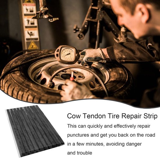 Banden Reparatie Kit - Rubber Strips - Voertuig Onderhoud - Snelle Punctie Afsluiting - 3.5mm x 100mm - Zwart — afbeelding 3