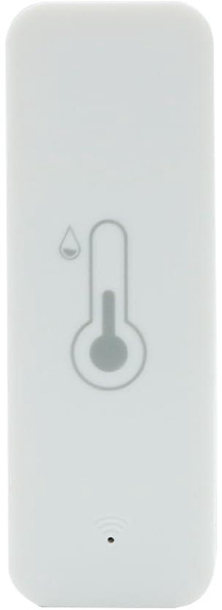 Slimme Vochtigheidsmeter - Temperatuur Sensor - Huis Bewaken - App Meldingen - 71x25x20 mm - Wit