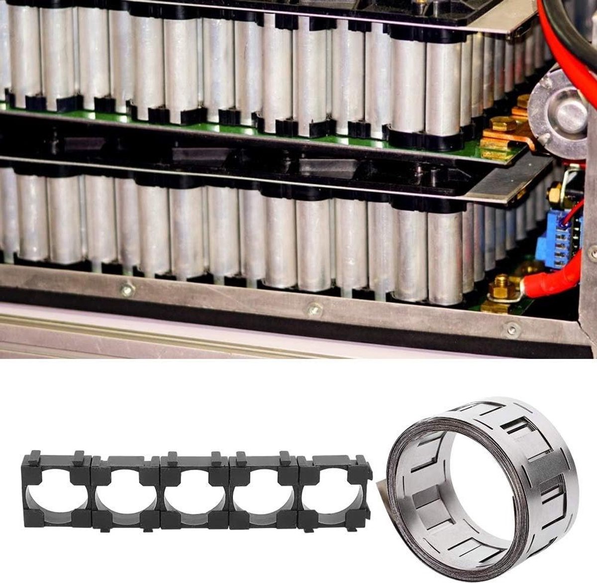 Batterijhouder - Accu Beugel - Accu Combinatie - Hoge Hardheid - 100 Stuks - Zwart