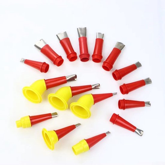 Kitspuitmond Applicators - Kit Afwerkgereedschap - Voegen Afwerken - 16 Verschillende Maten - 8 Stuks Set - Zilverkleurig — afbeelding 2