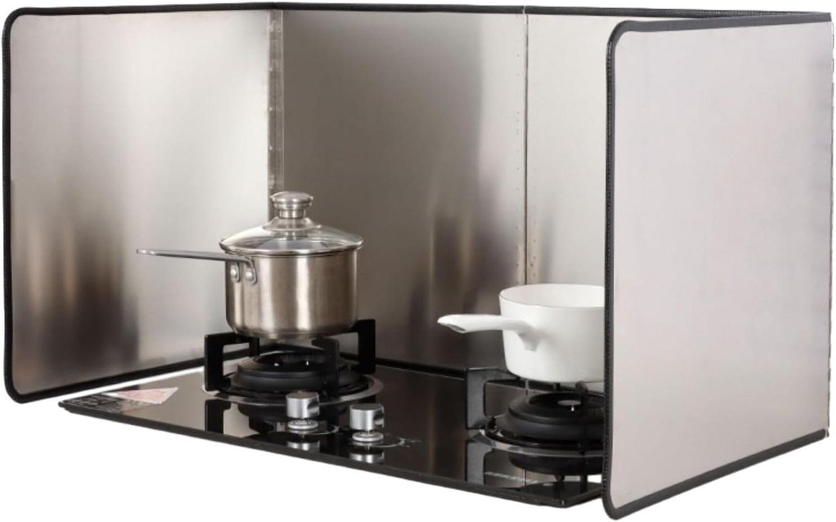 Keuken Spatscherm Vet Schot Koken Beschermen Opvouwbaar Ontwerp Tot 75x90x50cm Zilver