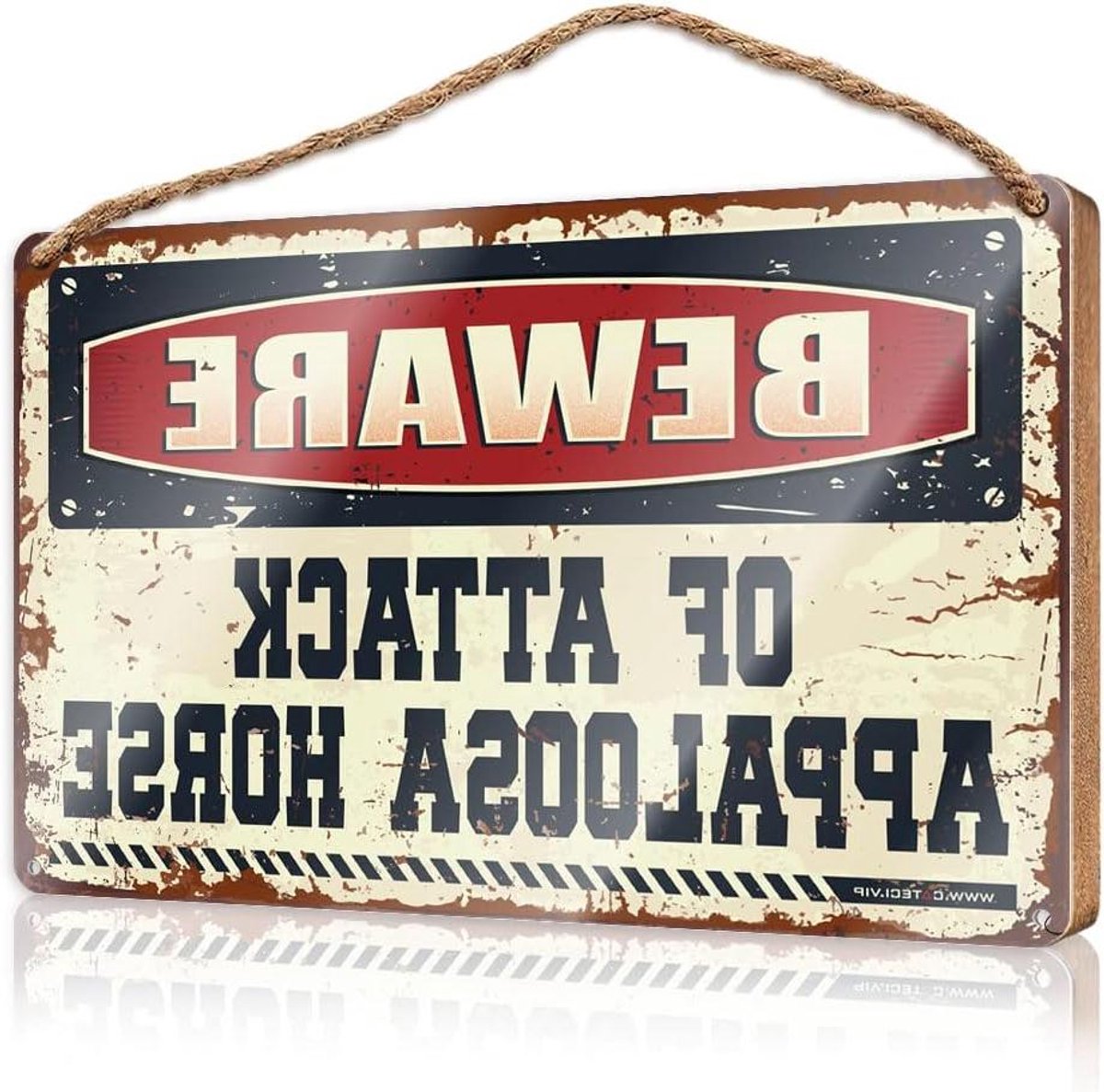Houten Deurbord - Decoratiebord Grappig - Kantoor Decoratie - Stevig Metaal Hout - 15 x 28 cm - Houtkleur