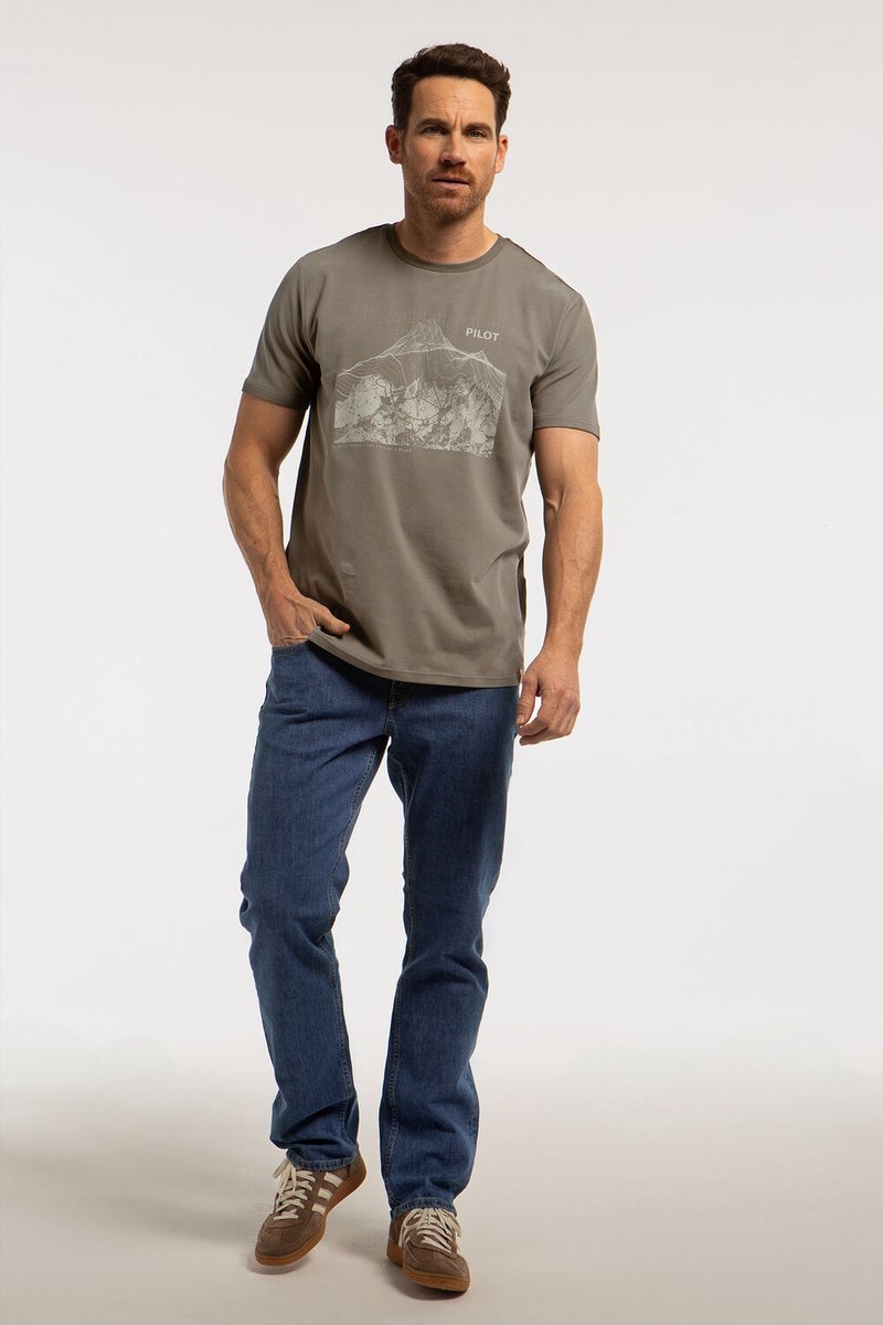 Pilot Heren T-shirt Groen - Maat XXL