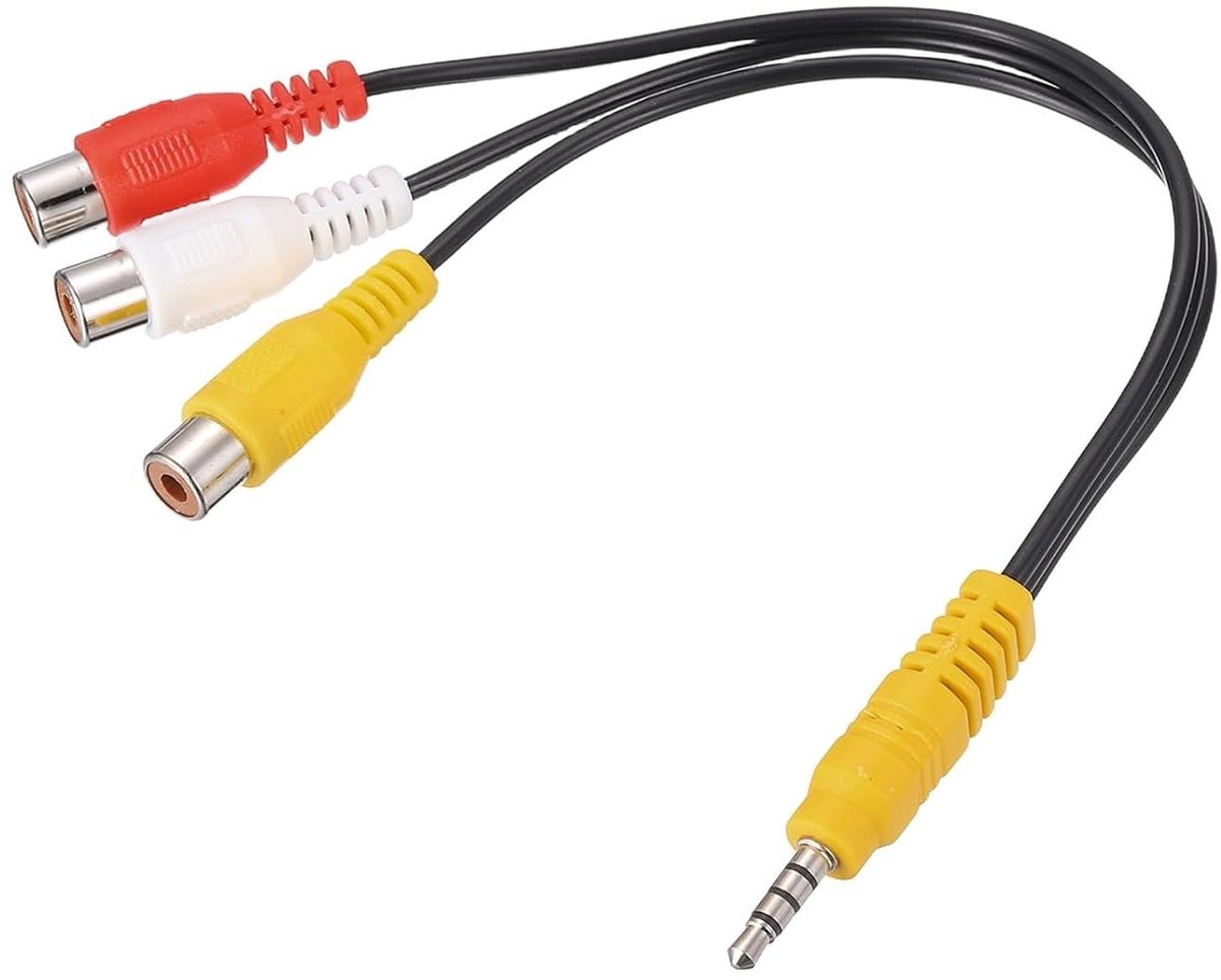Audio Kabel - Aux Kabel - Stereo Geluid - Koperen Kern - 0.3 Meter - Geel Rood Wit
