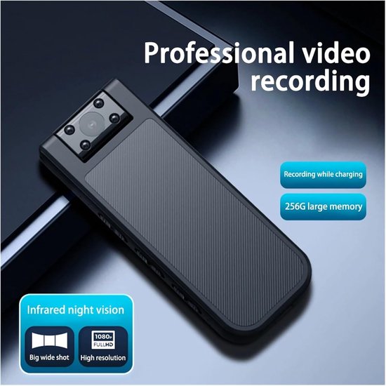 Bodycam Minicamera - Draagbare Recorder - Veiligheid Vastleggen - Bewegingsdetectie Nachtzicht - 1080P HD - Zwart — afbeelding 5
