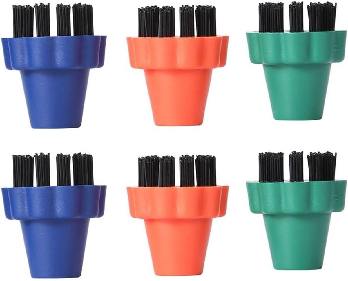 Nylon Borstelset - Reserveborstels Stoomreiniger - Grondig Reinigen - Kleurgecodeerd Systeem - 3 stuks - Multicolor