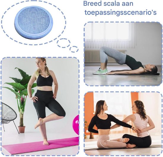 Balance Pillow, Balance Cushion - Flexible Yoga Balance Mat,Comfortable Core Stability Training Balance Disc for Adult Balance and Sensory with Pump — afbeelding 5