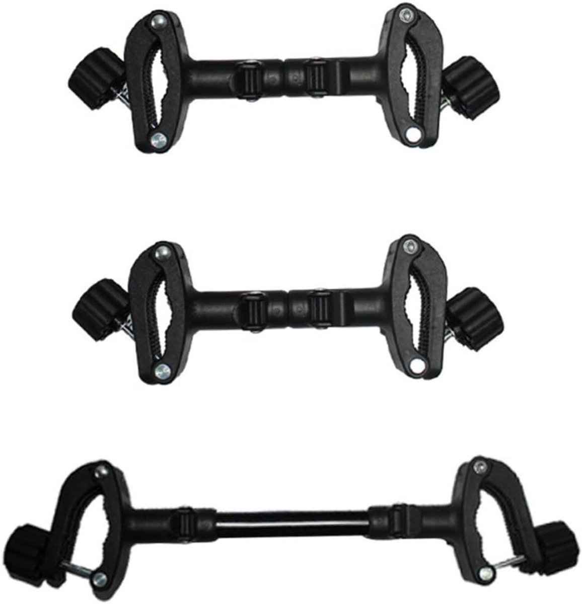 Kinderwagen Connectoren - Dubbele Adapter - Twee Kinderwagens Koppelen - Verstelbare Koppeling - 3 Stuks - Zwart