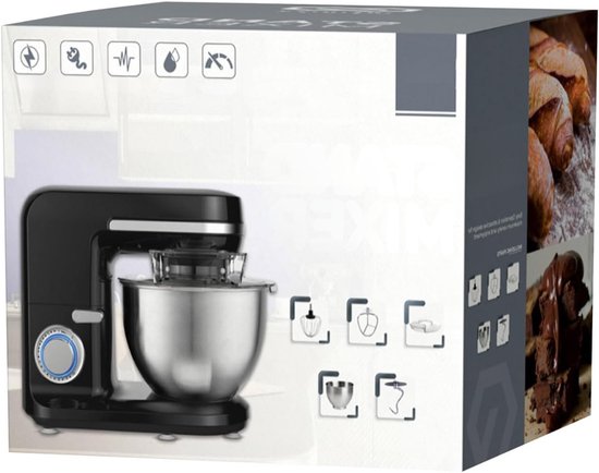 AHD® Mixer met mengkom - Mixer - Mixer met mengkom keukenmachine - Zwart - ‎37cm x 24cm x 32cm; 4.4 kg van Ahd — afbeelding 4