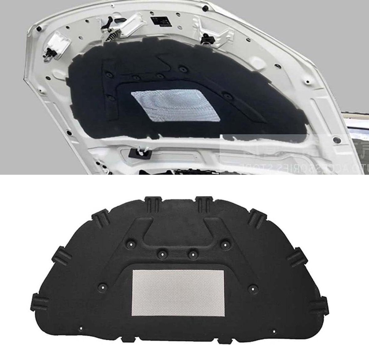 Motorkap Isolatie - Warmte Demper - Motor Beschermen - Brandvertragend Materiaal - 40 cm - Zwart