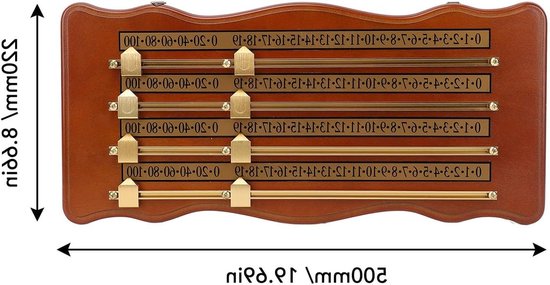 Score Keeper voor Snooker en Biljart - Club Accessoires van Hout - 4 Sporen Scorebord - Bruin Kleur. — afbeelding 3
