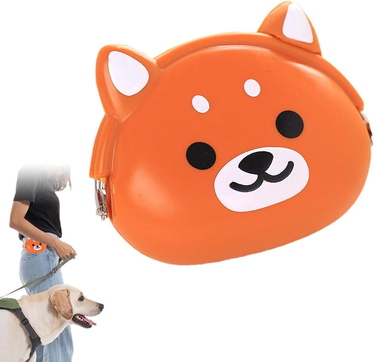 Honden Treat Tas - Voerdispenser Hond - Hondentraining Belonen - Waterdicht Siliconen Materiaal - 9.5 x 9.5 x 4 cm