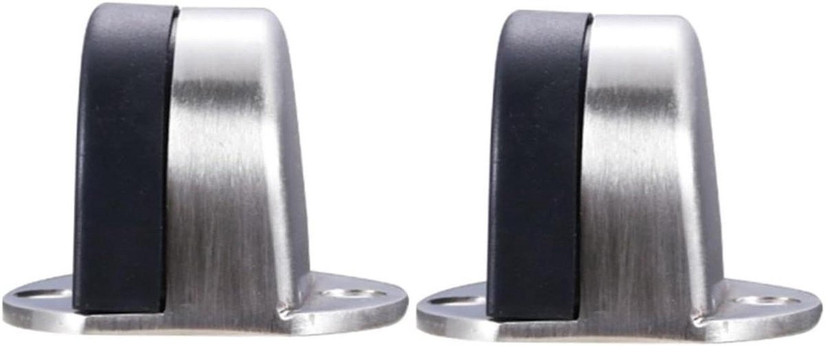 Deurstopper Set - Deurwig Deurhouder - Deuren Op Hun Plek Houden - Antislip Roestvrij Staal - 5 x 4.3 cm