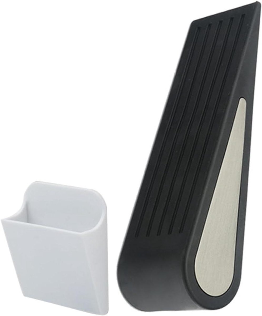 Deurstopper - Deur Buffer - Voorkomt Schade - Anti-slip Ontwerp - 13x4x3 cm - Zwart