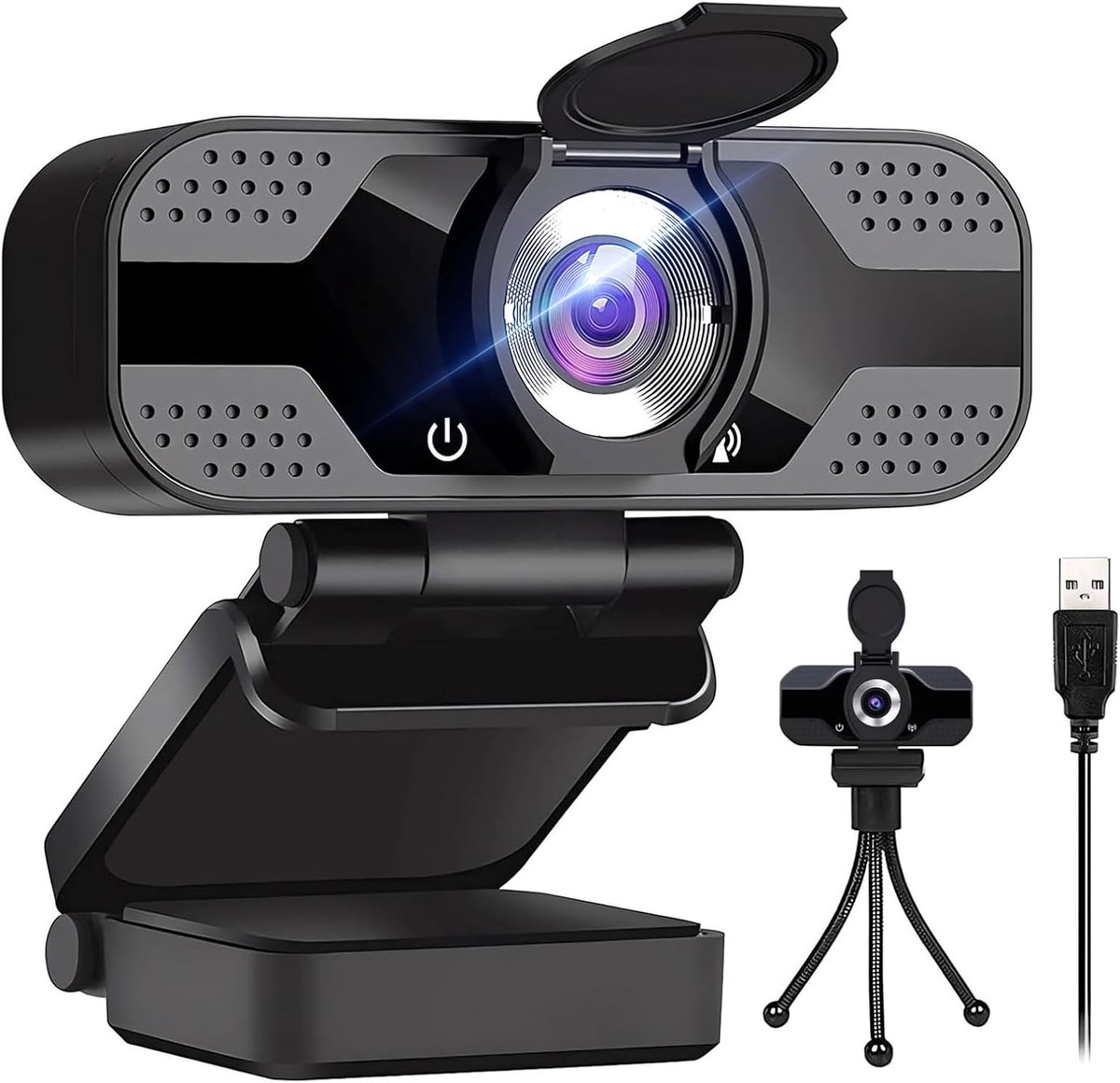 Webcam - HD Camera - Videobellen - Ruisonderdrukking - 1080p - Zwart