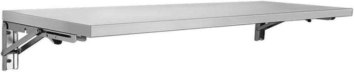 Opvouwbare Wandtafel - Klaptafel Keuken - Ruimte Besparen - Roestvrij Staal - 40 x 20 cm - Zilver