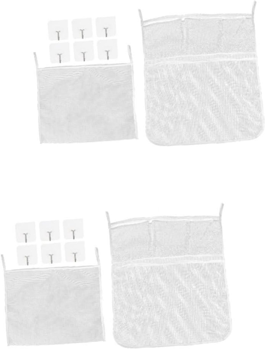Opbergnet Badkamer - Hangende Organizer - Speelgoed Opbergen - Ademend Mesh - 53x44CM - Wit