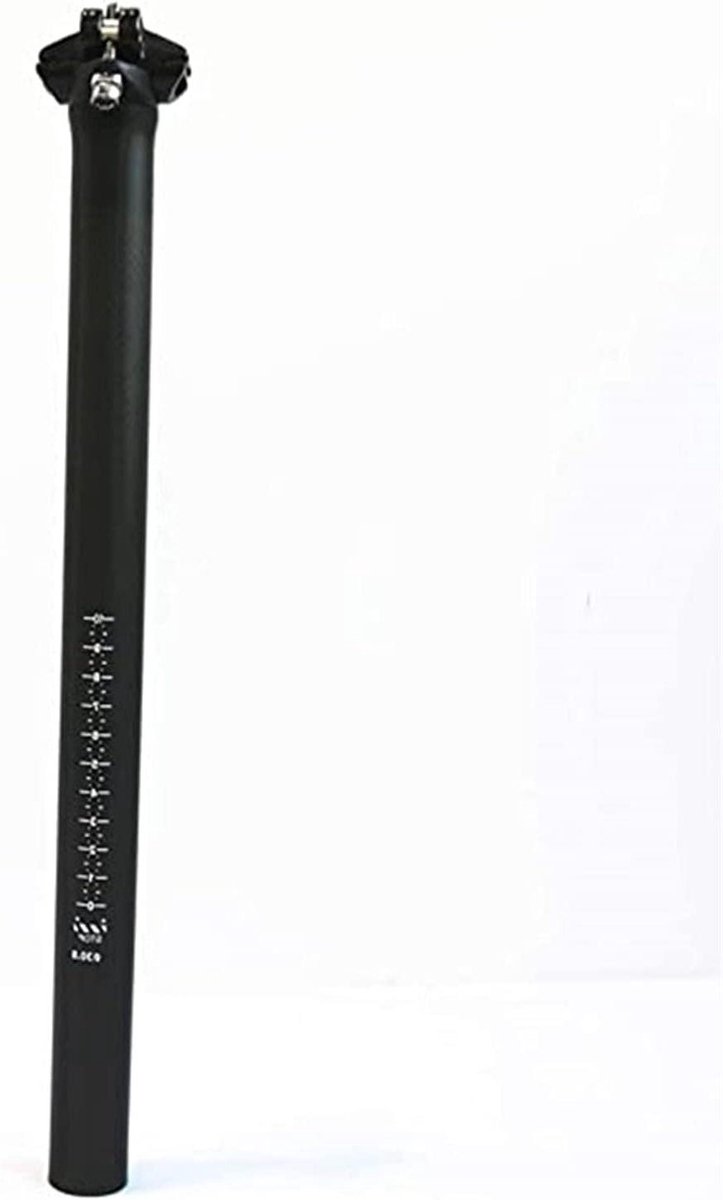 Fiets Zadelpen - Verende Zadelpen - Comfortabel Fietsen - Superlicht Koolstofvezel - 27.2x400mm - Mat Zwart