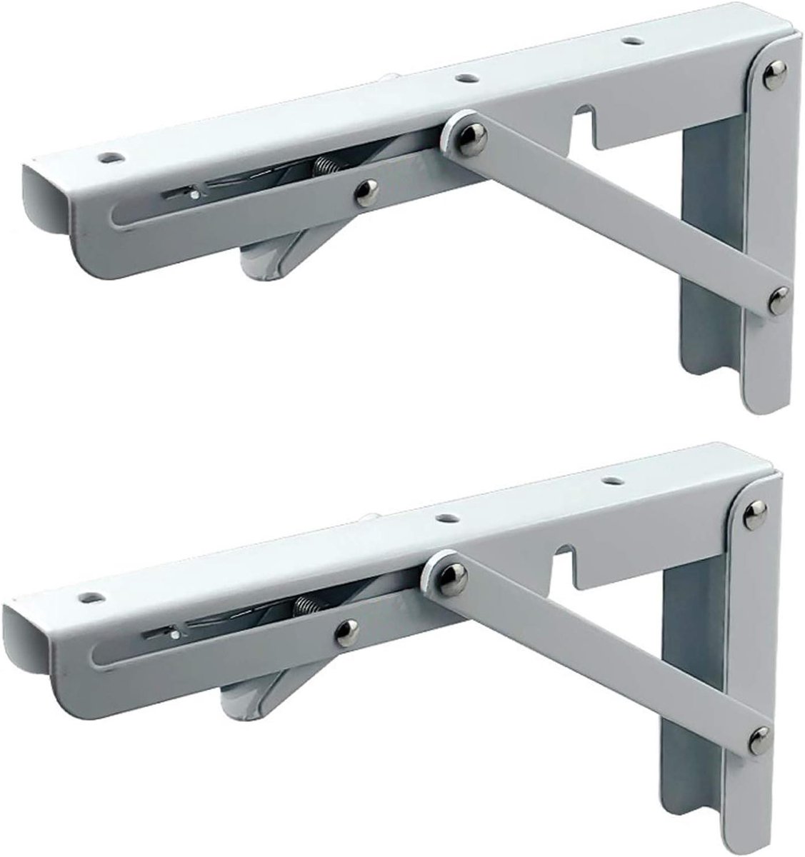 Opvouwbare Plankhouders - Klapconsoles Steunen - Ruimte Besparen - Zware Belasting - 35 cm - Wit