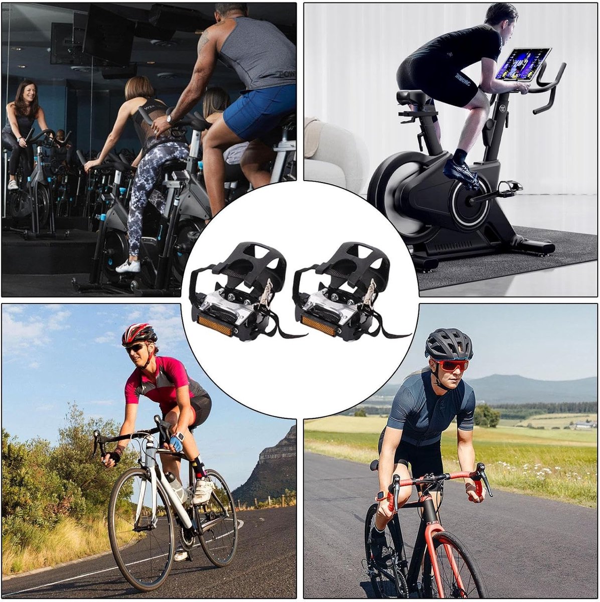 Fiets Pedalen - Oefenpedalen Hometrainer - Binnen Fietsen - Verstelbaar Mechanisme - 9/16 Inch - Zwart