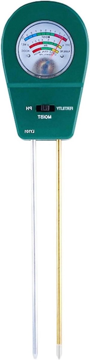 Bodemtester - 3-in-1 meter - Plantenverzorging - Geen batterijen nodig - 1x1x1 cm - Donkergroen