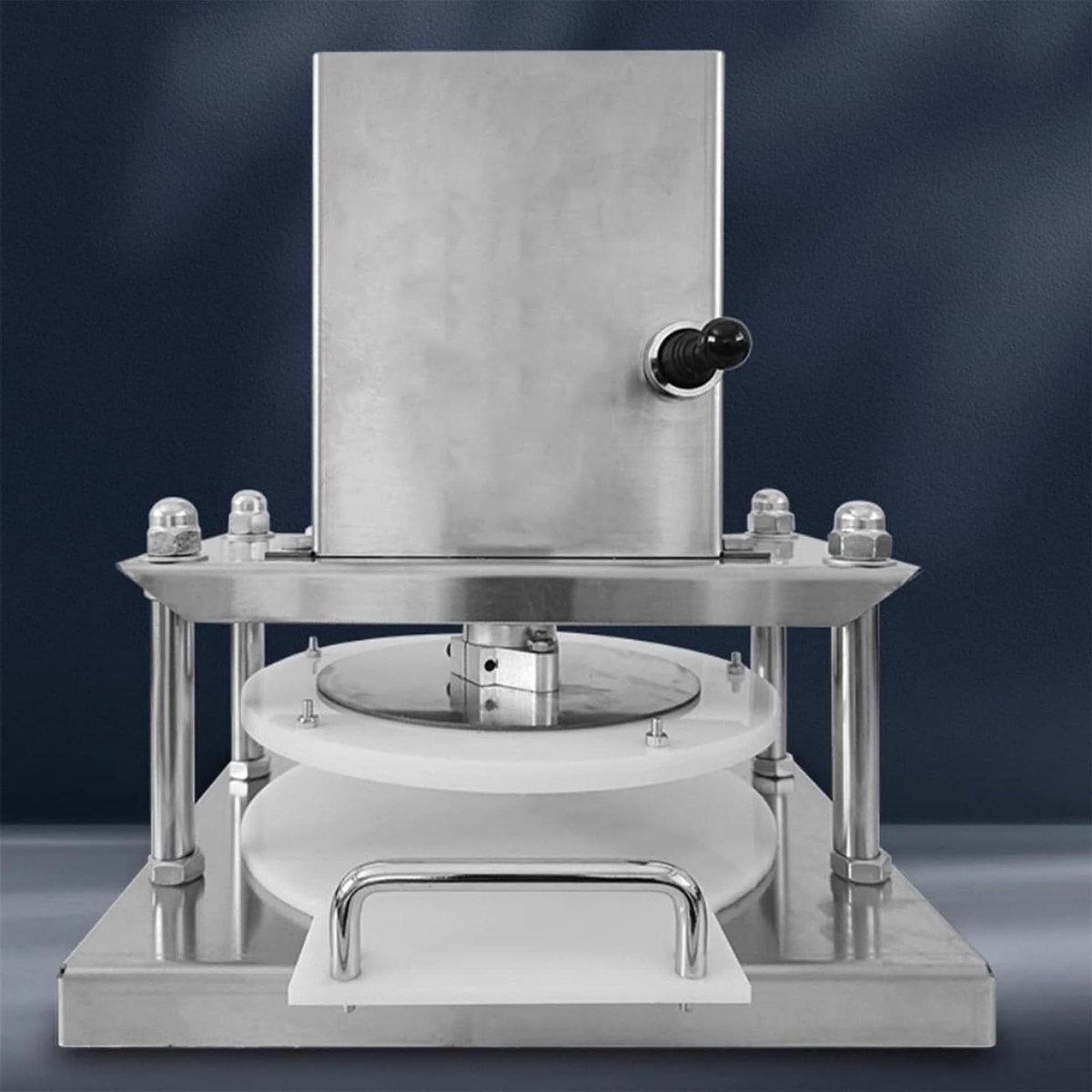 Elektrische Deegpers - Deegroller Machine - Broodjes Maken - Automatische Drukplaat - 22 cm Diameter - Zilver