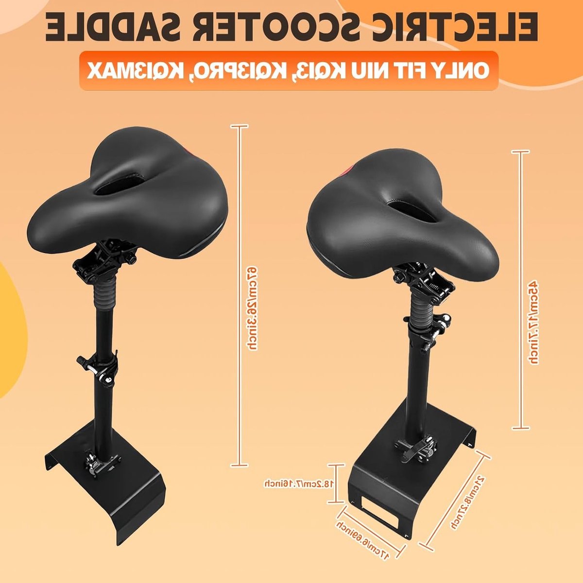 Zadel voor Elektrische Scooter - Verstelbaar en Comfortabel Zitje met Bagagedrager - Geschikt voor Niu KQi3 - 2019-2024 - Segway Accessoire - Schokabsorberend - Duurzaam Design – foto 2