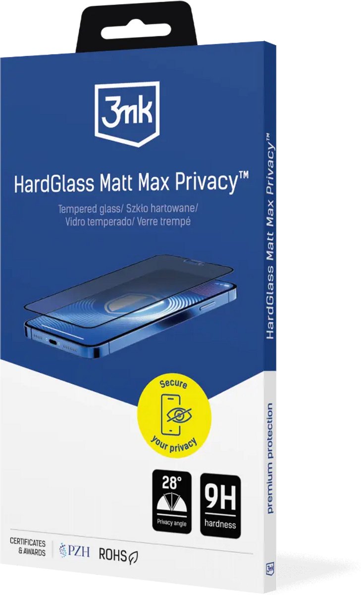 3Mk Hardglass Matt Max Privacy Voor Apple Iphone 17 Pro Max Privacybescherming