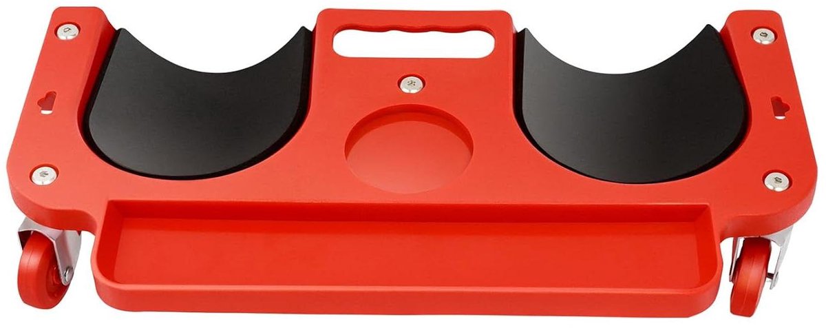 Kniebord - Roller Kniekussen - Vloerwerkzaamheden - Met 5 Zwenkwielen - 49 x 25 cm - Rood