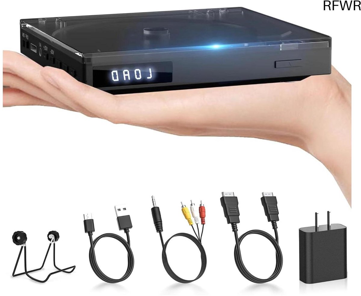 Compacte DVD Speler - Draagbare Mediaspeler - Thuisbioscoop Ervaring - Alle Regio's Afspeelbaar - 15 x 13 x 3 cm